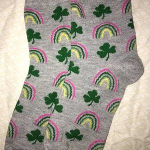 St. Patrick’s Day Shamrock Rainbow Crew Socks